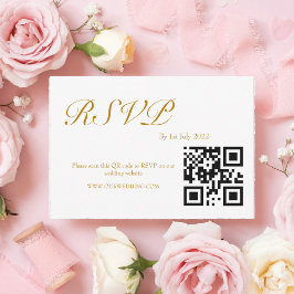 ROSE Wasserfarbe QR-Code RSVP Karte