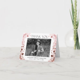 Rose Wasserfarbe Quarz Kristalle Foto Abschluss Dankeskarte