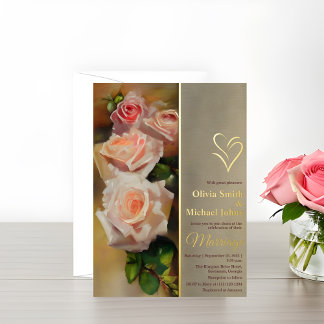Rose Wasserfarbe Romantische Hochzeit im Herbst Ei Folien Feiertagskarte