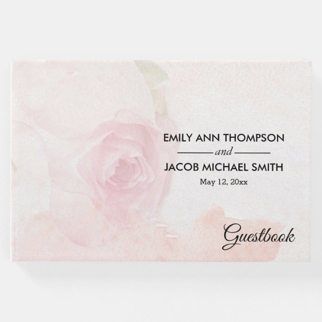 Rose Wasserfarbe | Wedding Guest Book Gästebuch (Vorderseite)