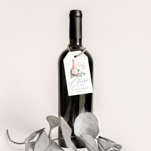 Rose Wasserfarbe Wein Feiert Liebe Gefallen Geschenkanhänger