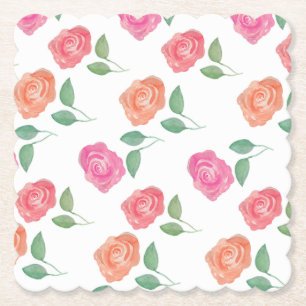 Rose Wasserfarben Untersetzer