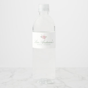 Rose Wasserflasche Wasserflaschenetikett