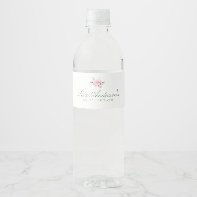 Rose Wasserflasche Wasserflaschenetikett (Vorderseite)