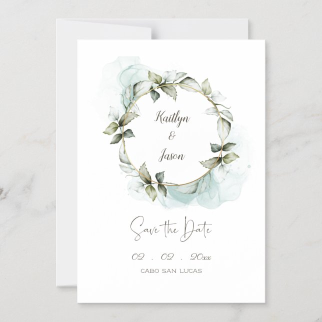 Rose Watercolor Magneteinladung (Vorderseite)