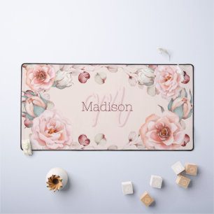 Rose Watercolor Personalisiert Pink Schreibtischunterlage