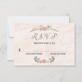 Rose Watercolor Wedding RSVP Card