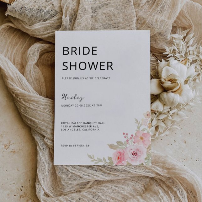 Rose Wedding Bridal Dusche Einladung (Rose Wedding Bridal Shower Invitation)