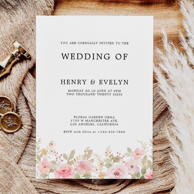 Rose Wedding Einladungen Vorlage (Rose Wedding Invites Template)