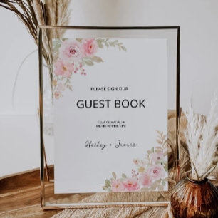 Rose Wedding Guest Book Sign Template Einladung