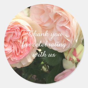 Rose Wedding Vielen Dank Runder Aufkleber