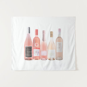 Rose Weinflaschen Tapisserie Wandteppich