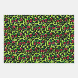 Rose Weintrauben Gotische Weihnachten Geschenkpapier Set