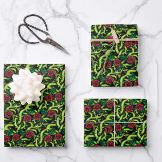 Rose Weintrauben Gotische Weihnachten Geschenkpapier Set