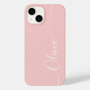 Rose Weiße Elegante Kalligrafie-Schrift Name Case-Mate iPhone 14 Hülle