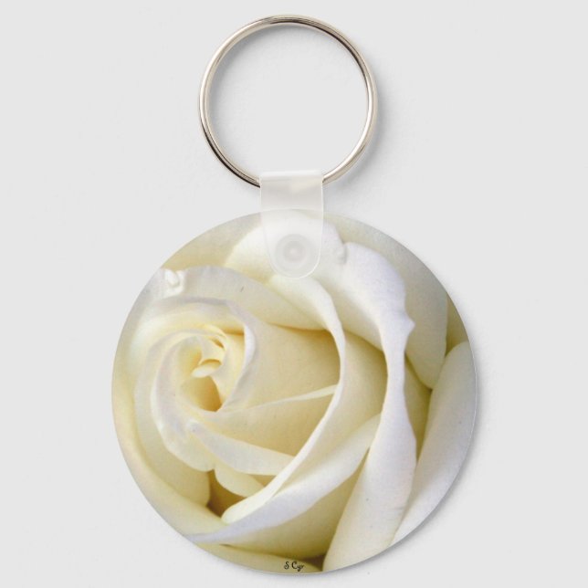 Rose White Schlüsselanhänger (Vorderseite)
