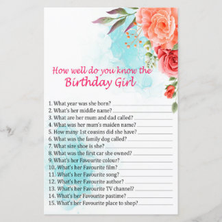 Rose Wie gut kennst du das Geburtstagsmädchen?