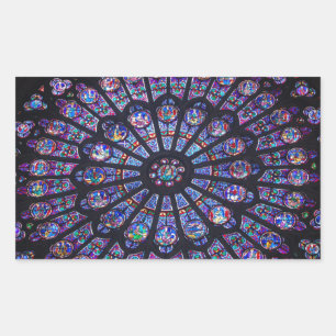 Rose Window Paris Rechteckiger Aufkleber