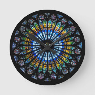 rose window strasbourg cathedral runde wanduhr