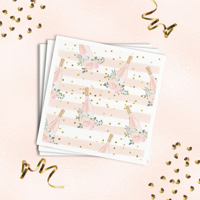 Rosé Wine Brautparty Napkins Serviette (Von Creator hochgeladen)