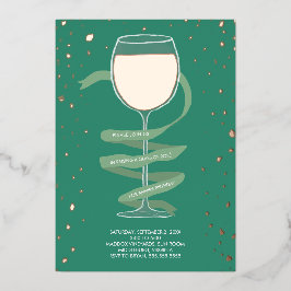 Rosé Wine Glass Winery Adult Geburtstagsparty Folieneinladung