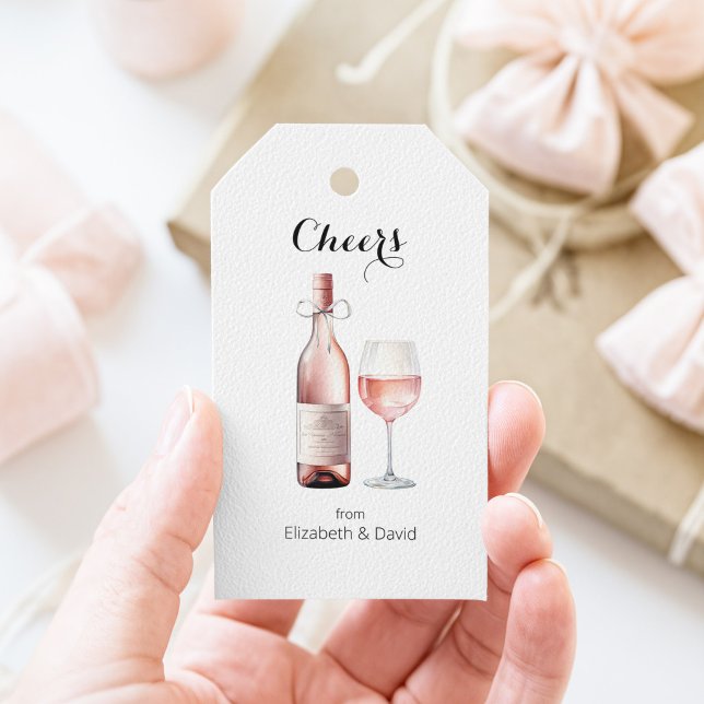 Rosé Wine Lover freut sich auf Sie Geschenkanhänger (Rosé Wine Gift Tag)