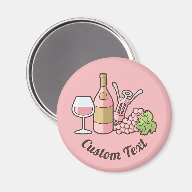 Rose Wine Magnet (Vorderseite/Rückseite)