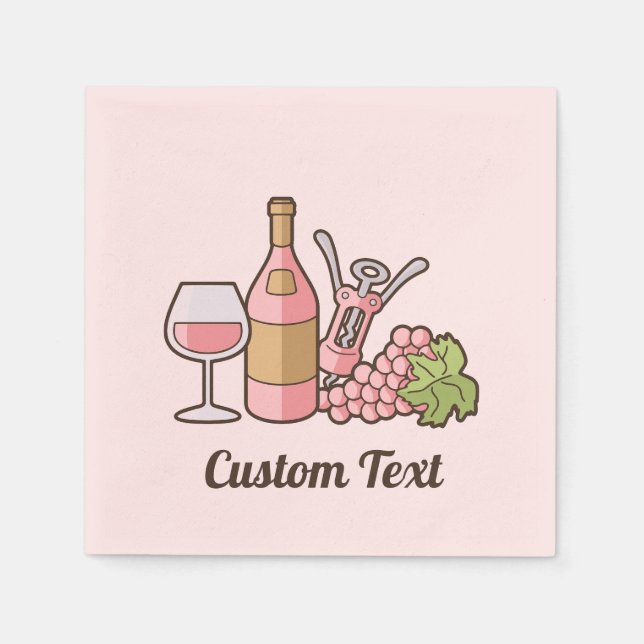 Rose Wine Napkins Serviette (Vorderseite)