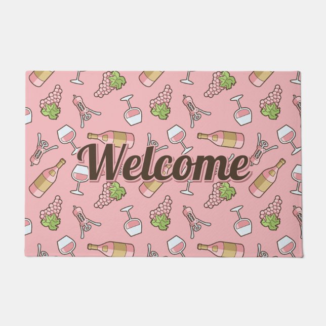 Rose Wine Pattern Doormat Fußmatte (Vorderseite)