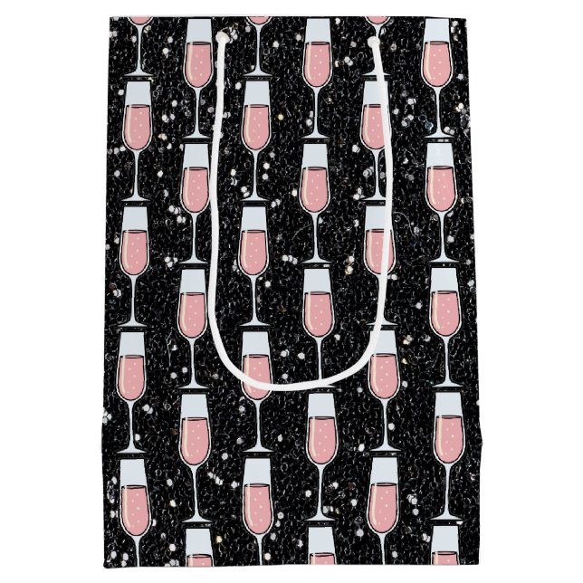 Rose Wine Pattern Mittlere Geschenktüte (Rückseite)