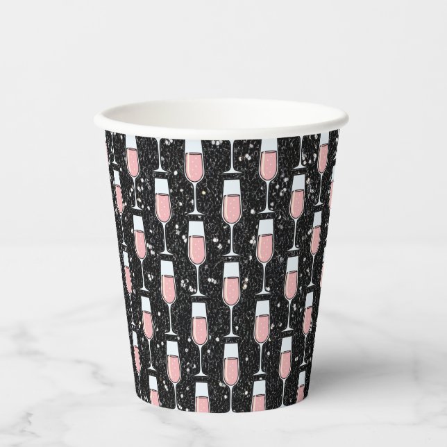 Rose Wine Pattern Pappbecher (Vorderseite)