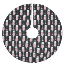 Rose Wine Pattern Polyester Weihnachtsbaumdecke