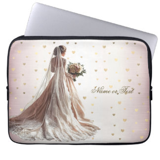 Rose Winter Wedding Bride Golden Shiny Party Laptopschutzhülle
