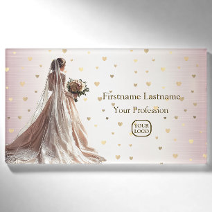 Rose Winter Wedding Bride Golden Shiny Party Namenschild