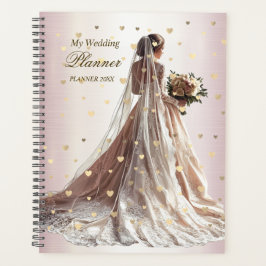 Rose Winter Wedding Bride Golden Shiny Party Planer