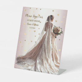 Rose Winter Wedding Bride Golden Shiny Party Sockelschild