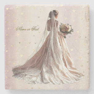 Rose Winter Wedding Bride Golden Shiny Party Steinuntersetzer