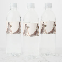 Rose Winter Wedding Bride Golden Shiny Party Wasserflaschenetikett