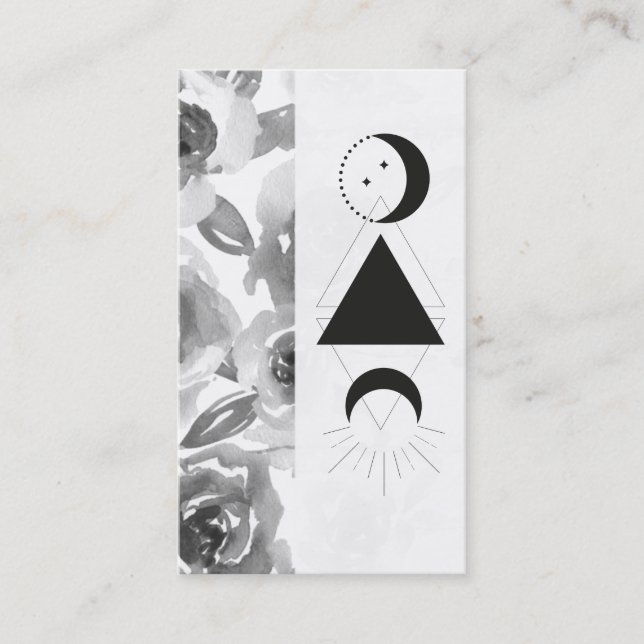 *~* Rose Wisteria Alchemy Moon Triangle Blume Visitenkarte (Vorderseite)
