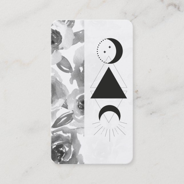 *~* Rose Wisteria Alchemy Moon Triangle Floral Visitenkarte (Vorderseite)