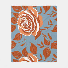 Rose With Warm Tones Of Orange And Rust Fleecedecke