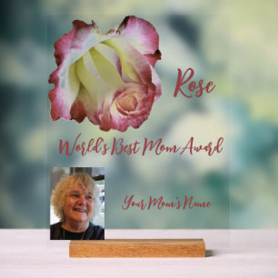 Rose World's Best Mama Award Acrylschild