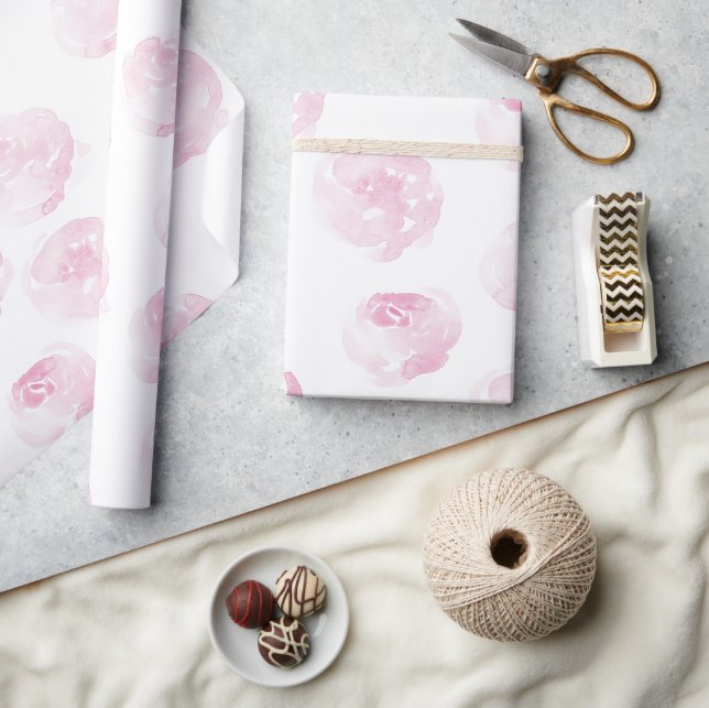 Rose Wrapping Paper - handbemalte Blume Geschenkpapier (Kunsthandwerk)