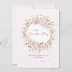 Rose Wreath Valentinstag Grußkarte Einladung