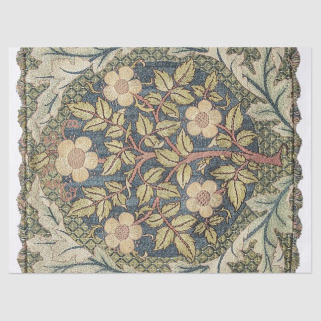 Rose Wreath von William Morris Seidenpapier (Vorderseite)
