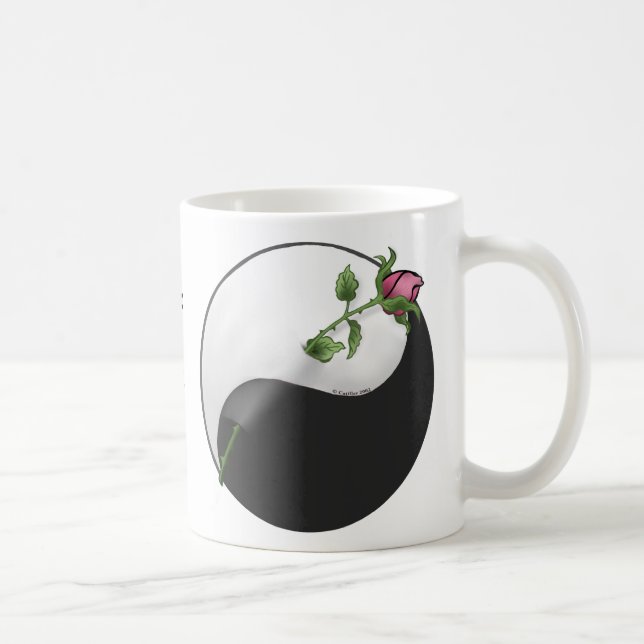Rose Yin Yang Kaffeetasse (Rechts)
