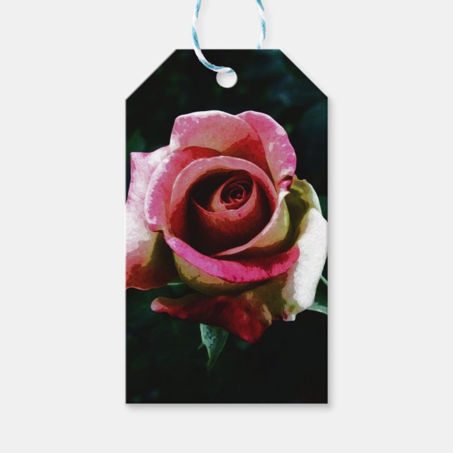 Rose zeichnend Geschenkboxen Geschenkanhänger (Vorderseite)
