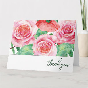 Rose zu Aquarellfarben Vielen Dank Dankeskarte