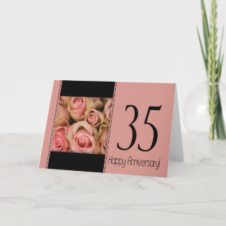 Rose zum 35. Jahrestag Karte