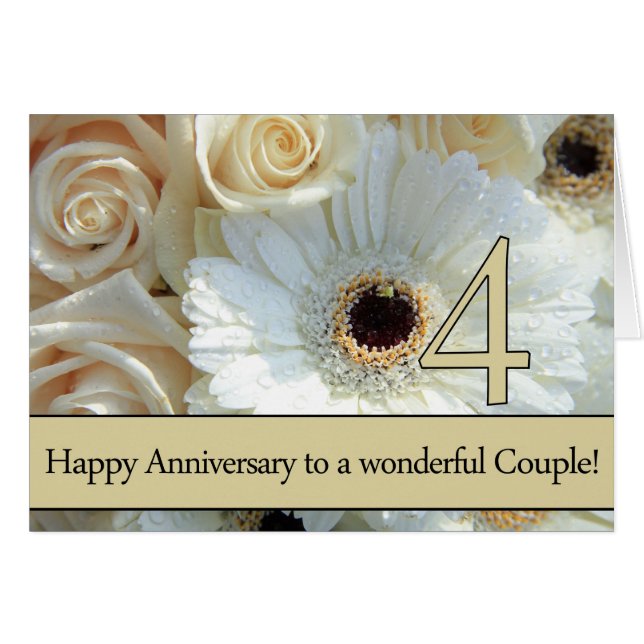 Rose zum 4. Jubiläum (Vorderseite (Horizontal))